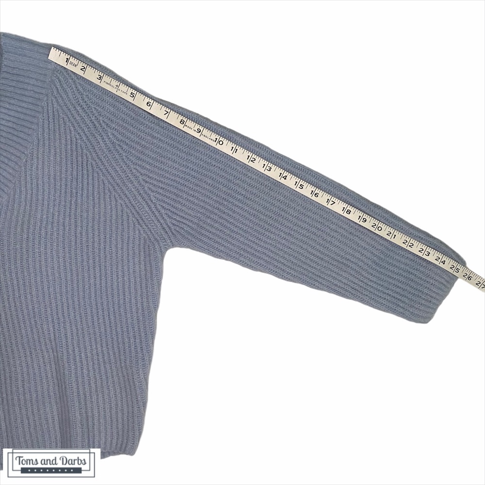 Garage Women's V Neck Knitted Sweater Blue - Picture 8 of 8